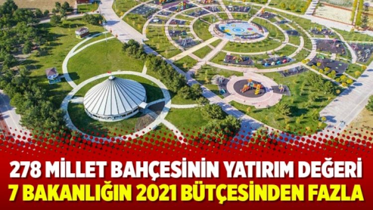 278 millet bahçesinin yatırım değeri 7 bakanlığın 2021 bütçesinden fazla