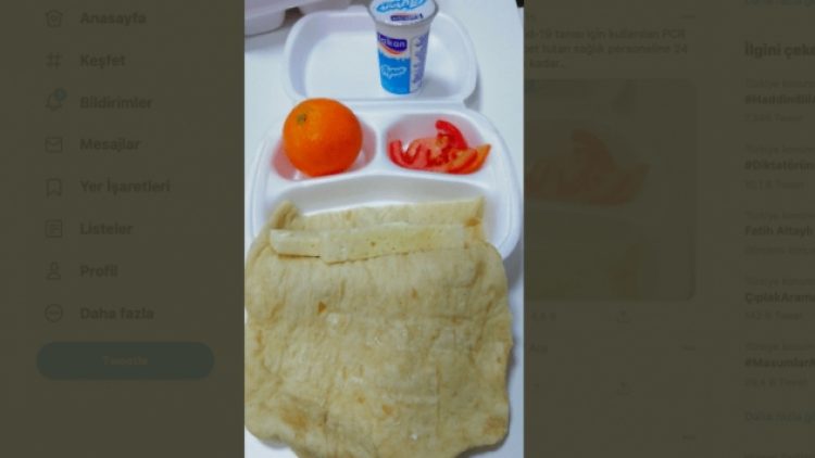 Sağlıkçılara verilen yemek tepki çekti