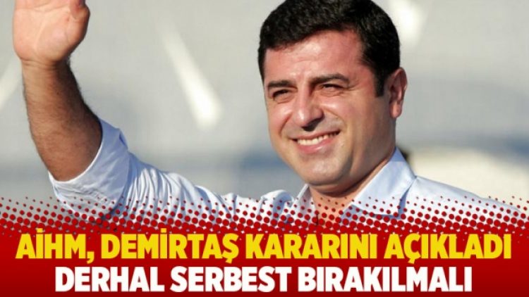 AİHM, Demirtaş kararını açıkladı: Derhal serbest bırakılmalı
