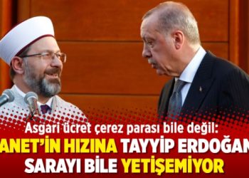 Asgari ücret çerez parası bile değil: Diyanet’in hızına Tayyip Erdoğan’ın Sarayı bile yetişemiyor