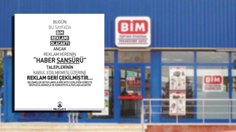 BİM, haber sansürü talebi kabul edilmeyince reklamını geri çekti