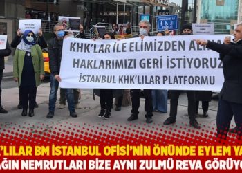 KHK’lılar BM İstanbul Ofisi’nin önünde eylem yaptı: Çağın Nemrutları bize aynı zulmü reva görüyor
