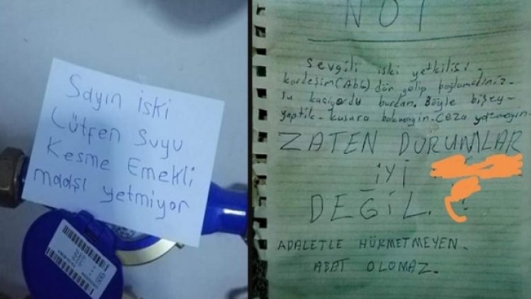 İSKİ görevlisine suyu kesme notu