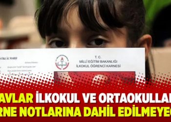 Sınavlar ilkokul ve ortaokullarda karne notlarına dahil edilmeyecek
