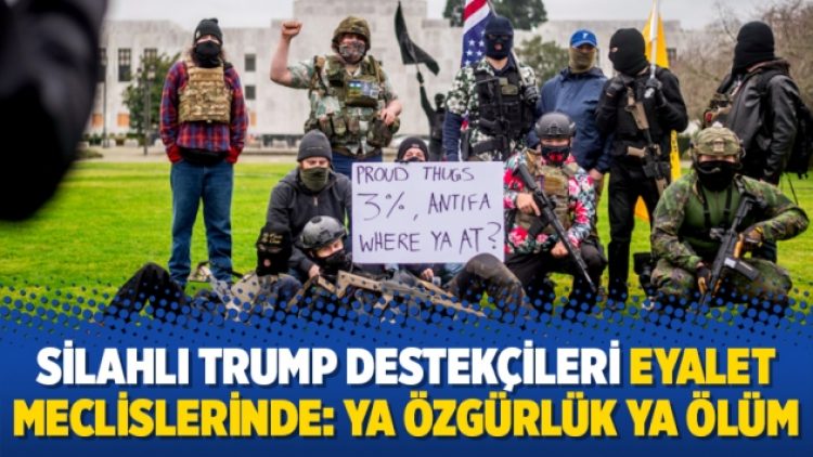 Silahlı Trump destekçileri eyalet meclislerinde: Ya özgürlük ya ölüm