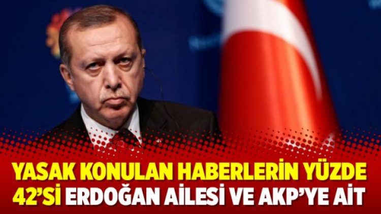Yasak konulan haberlerin yüzde 42’si Erdoğan ailesi ve AKP’ye ait