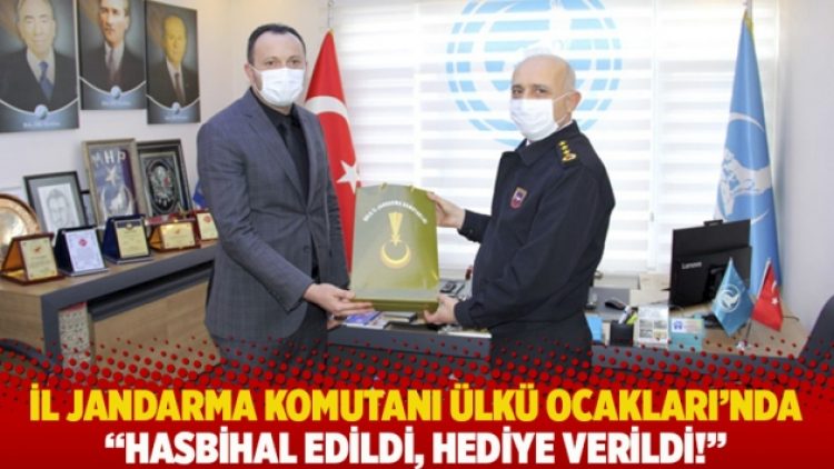 İl Jandarma Komutanı Ülkü Ocakları’nda: Hasbihal edildi, hediye verildi!