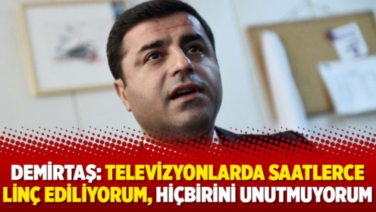 Demirtaş: Televizyonlarda saatlerce linç ediliyorum, hiçbirini unutmuyorum