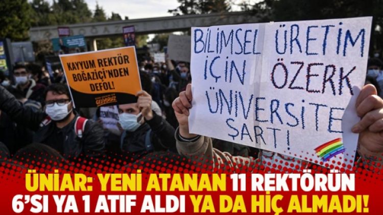 ÜniAr: Yeni atanan 11 rektörün 6’sı ya 1 atıf aldı ya da hiç almadı!