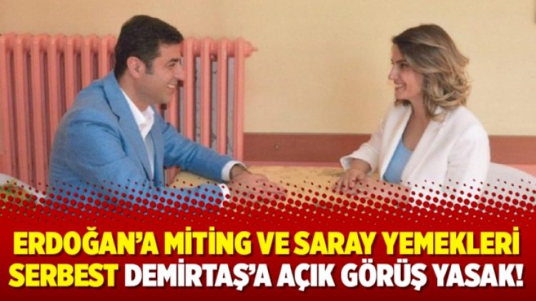 Erdoğan’a miting ve Saray yemekleri serbest Demirtaş’a açık görüş yasak!