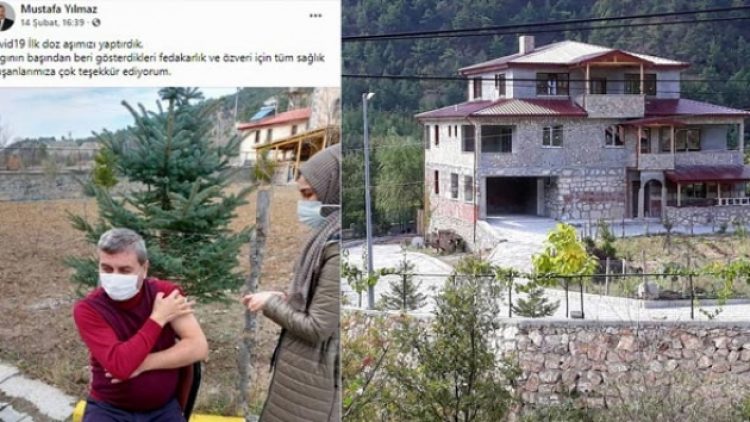 AKP’li belediye başkanına villasında aşı