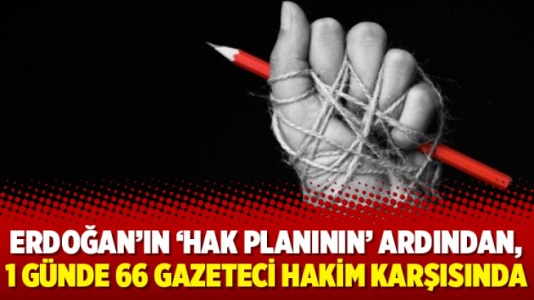 Erdoğan’ın ‘hak planının’ ardından, 1 günde 66 gazeteci hakim karşısında