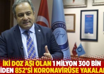 İki doz aşı olan 1 milyon 300 bin kişiden 852’si koronavirüse yakalandı