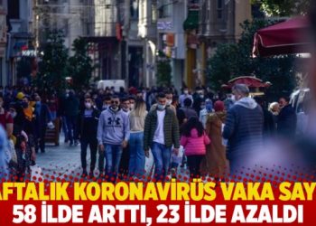 Haftalık koronavirüs vaka sayısı 58 ilde arttı, 23 ilde azaldı