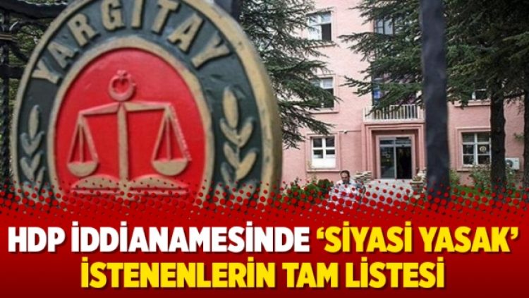 HDP iddianamesinde ‘siyasi yasak’ istenenlerin tam listesi