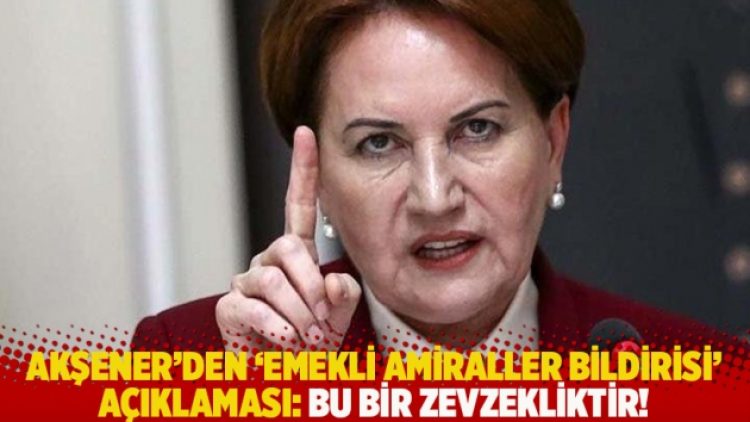 Akşener’den ‘emekli amiraller bildirisi’ açıklaması: Bu bir zevzekliktir!