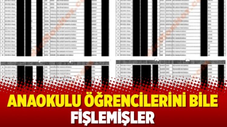 Anaokulu öğrencilerini bile fişlemişler