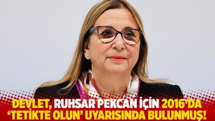 Devlet, Ruhsar Pekcan için 2016’da ‘tetikte olun’ uyarısında bulunmuş!