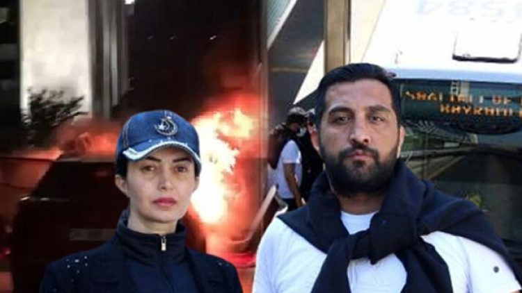 İsrail’i protesto için başkonsolosluk önünde otomobillerini yaktılar