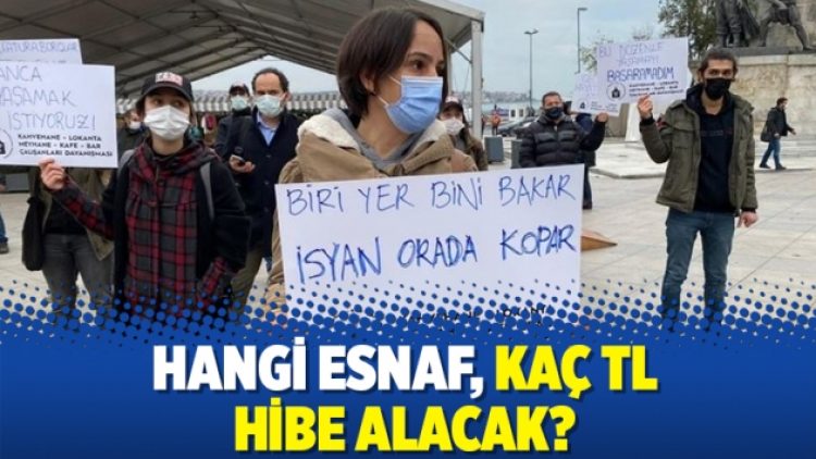 Hangi esnaf, kaç TL hibe alacak?