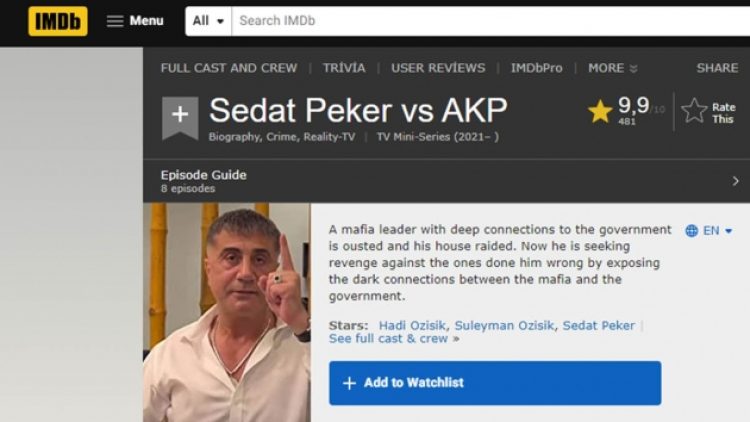 Sedat Peker’in videoları IMDb’de listelenmeye başlandı