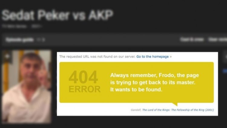 IMDb, Sedat Peker sayfasını yayından kaldırdı