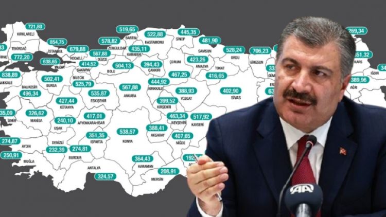 İllere göre haftalık vaka sayısı açıklandı
