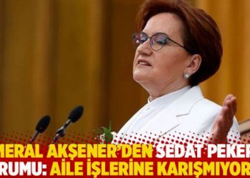 Meral Akşener’den Sedat Peker yorumu: Aile işlerine karışmıyoruz