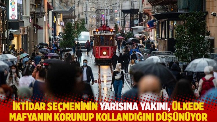İktidar seçmeninin yaklaşık yarısı, ülkede mafyanın korunup kollandığını düşünüyor