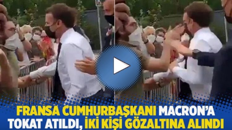 Fransa Cumhurbaşkanı Macron’a tokat atıldı, iki kişi gözaltına alındı