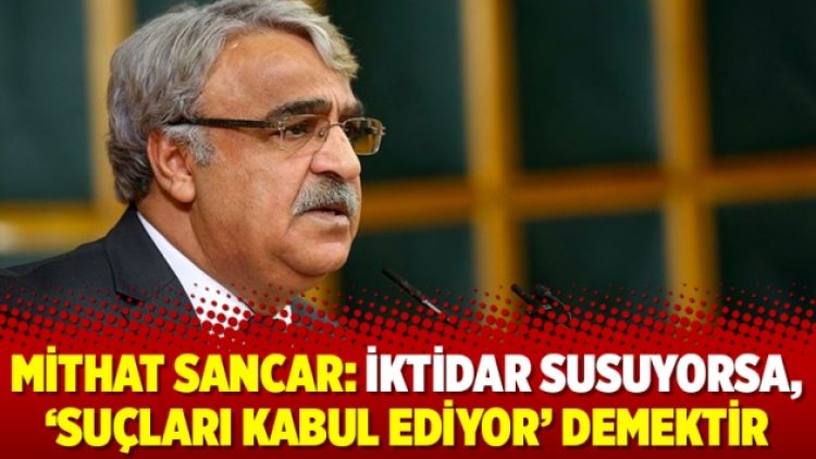 Mithat Sancar: İktidar susuyorsa, ‘suçları kabul ediyor’ demektir