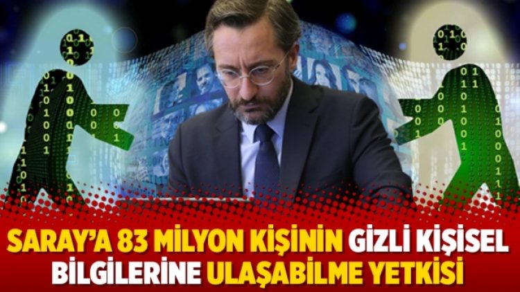 Saray’a 83 milyon kişinin gizli kişisel bilgilerine ulaşabilme yetkisi