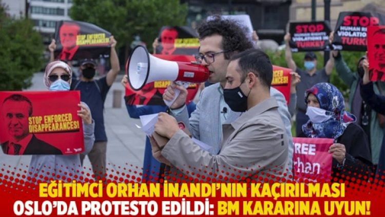 Eğitimci Orhan İnandı’nın kaçırılması Oslo’da protesto edildi: BM kararına uyun!
