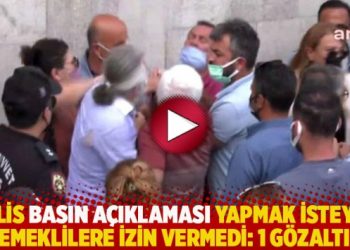 Polis basın açıklaması yapmak isteyen emeklilere izin vermedi: 1 gözaltı