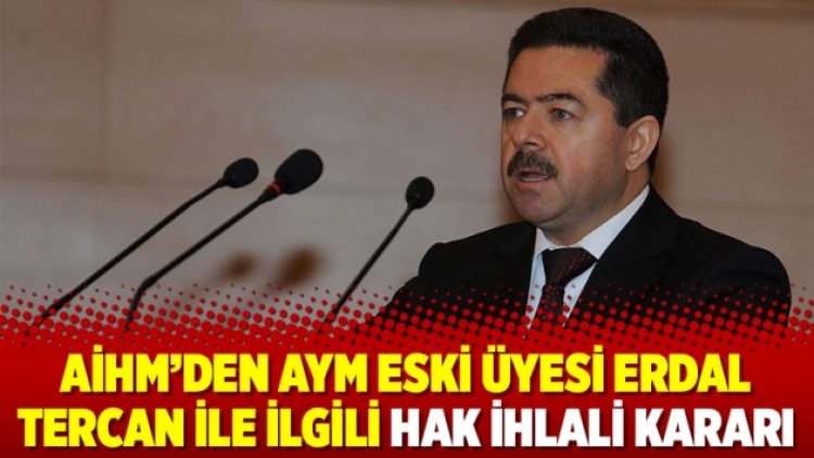AİHM’den AYM eski üyesi Erdal Tercan ile ilgili hak ihlali kararı