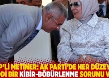 AKP’li Metiner: AK Parti’de her düzeyde ciddi bir kibir-böbürlenme sorunu var