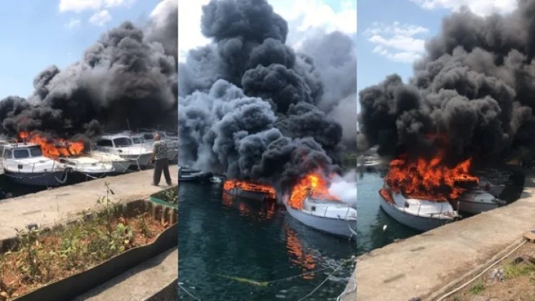 Maltepe’de 8 tekne yandı