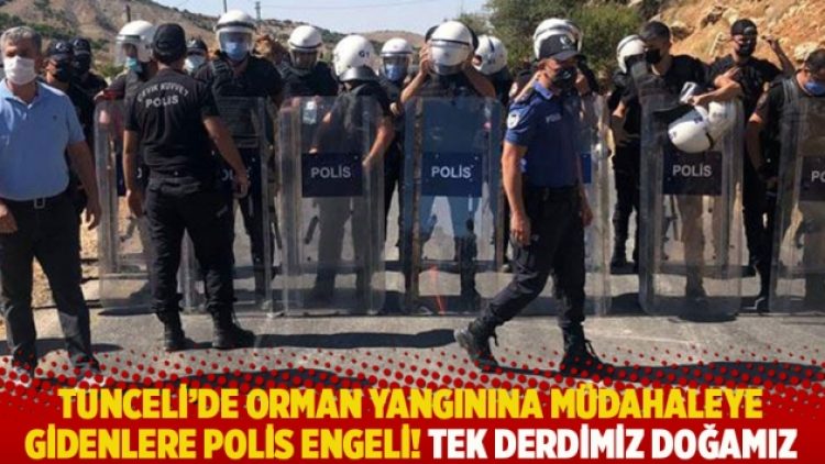 Tunceli’de orman yangınına müdahaleye gidenlere polis engeli! Tek derdimiz doğamız
