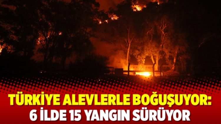Türkiye alevlerle boğuşuyor: 6 ilde 15 yangın sürüyor
