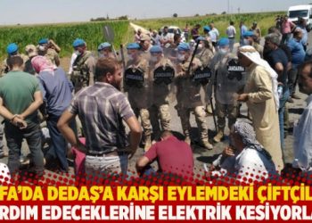 Urfa’da DEDAŞ’a karşı eylemdeki çiftçiler: Yardım edeceklerine elektrik kesiyorlar