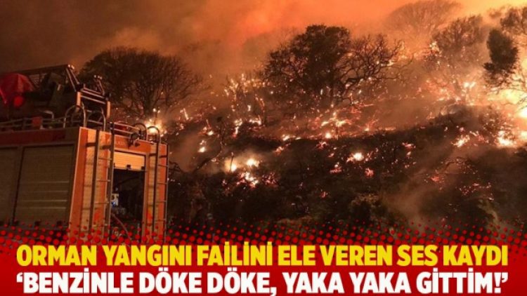 Orman yangını failini ele veren ses kaydı: Benzinle döke döke, yaka yaka gittim!