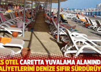 Lüks otel caretta yuvalama alanındaki faaliyetlerini denize sıfır sürdürüyor
