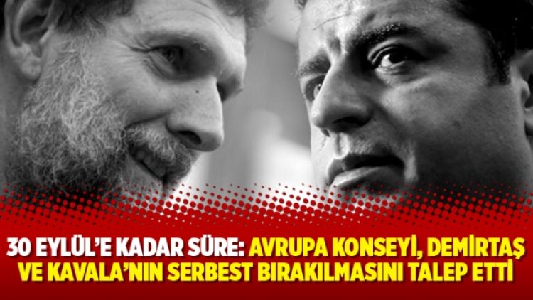30 Eylül’e kadar süre: Avrupa Konseyi, Demirtaş ve Kavala’nın serbest bırakılmasını talep etti