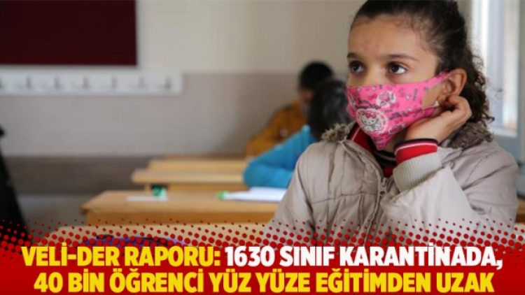 Veli-Der raporu: 1630 sınıf karantinada, 40 bin öğrenci yüz yüze eğitimden uzak