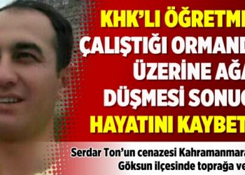 KHK’lı öğretmen çalıştığı ormanda üzerine ağaç düşmesi sonucu hayatını kaybetti