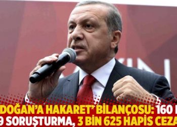‘Erdoğan’a hakaret’ bilançosu: 160 bin 169 soruşturma, 3 bin 625 hapis cezası