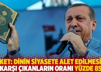 Anket: Dinin siyasete alet edilmesine karşı çıkanların oranı yüzde 85