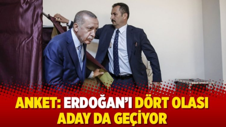 Anket: Erdoğan’ı dört olası aday da geçiyor