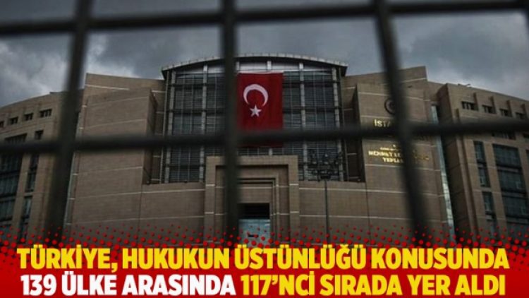 Türkiye, hukukun üstünlüğü konusunda 139 ülke arasında 117’nci sırada yer aldı