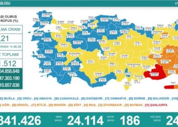 17 Ekim tablosu: 24 bin 114 yeni vaka, 186 vefat